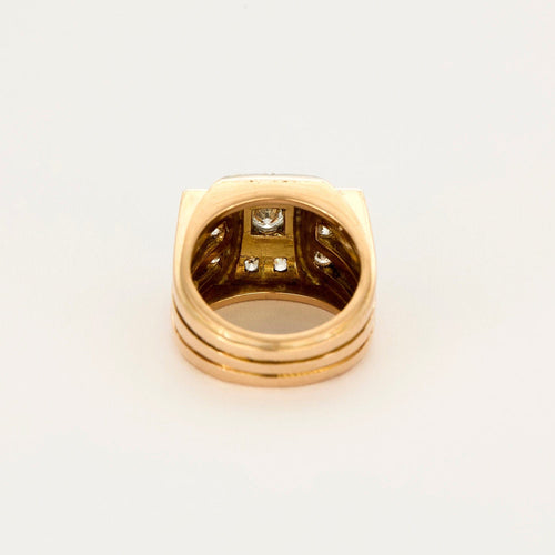 Bague 55,5 Bague tank or jaune et gris diamants 58 Facettes ALE4229