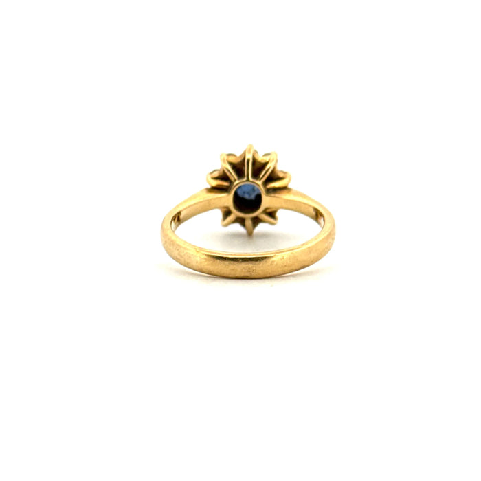 Pompadour Ring Yellow Gold Sapphire & Diamonds