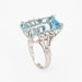 Bague 52.5 Bague en or blanc avec diamants aigue-marine allongée 11 carats 58 Facettes G13564