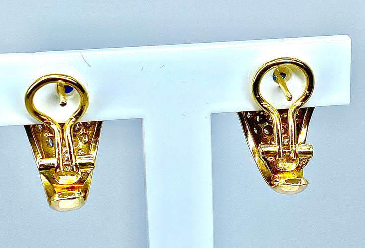 Boucles d'oreilles Boucles d’oreilles Saphirs navettes Diamants 58 Facettes AB235