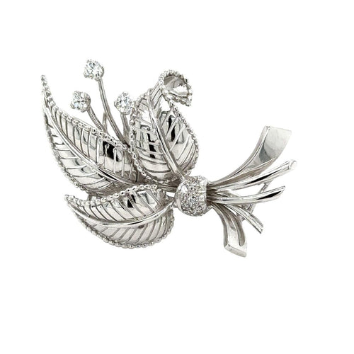 Broche Broche Feuillage Or Blanc - Diamants 58 Facettes RÉF 2053/13