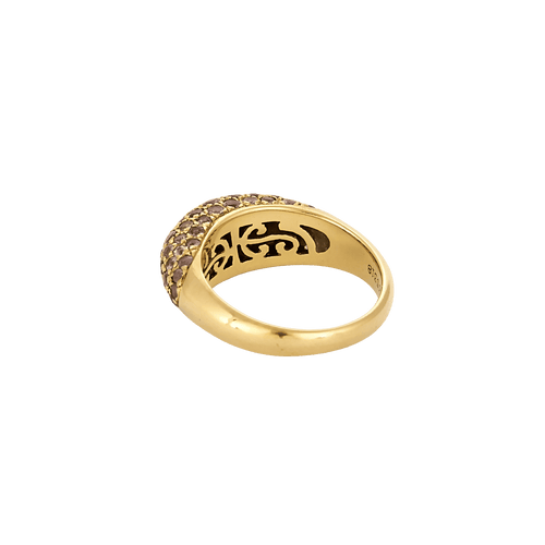 POIRAY - Anel jonc em ouro amarelo, diamantes e safiras 