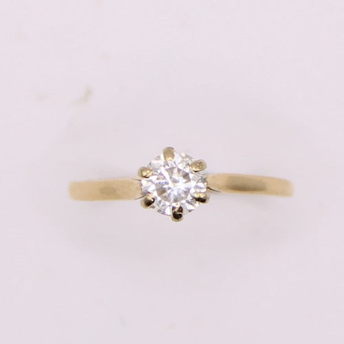 Bague 63 Solitaire or jaune 6 griffes diamant 58 Facettes