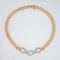 Collier vintage années 80 Diamant Curb Link Collier Choker 58 Facettes G13174