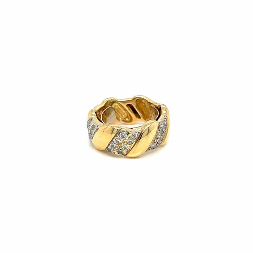 Bague David Webb Diamond Gold Band Ring 58 Facettes