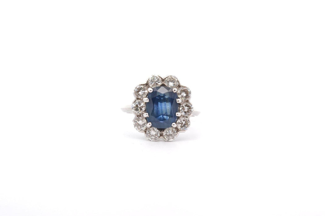 Bague Bague marguerite saphir 3,30cts et diamants 58 Facettes 26369dv