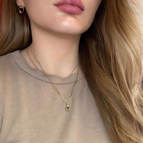 Pendentif Pendentif or jaune émeraude et diamant 58 Facettes 2-PEE1-GS33790