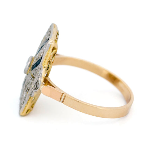 Bague 54.5 Bague Art-Déco Diamant Verneuil Saphir Forme Rectangulaire 58 Facettes 39757C88308E4D9A8A49537BA9C59308