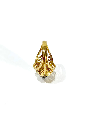 Bague 51 Bague Art Nouveau Or jaune et Diamant 58 Facettes