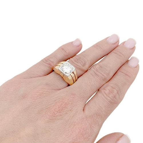 Bague 58 Bague chevalière or, diamant. 58 Facettes 34018