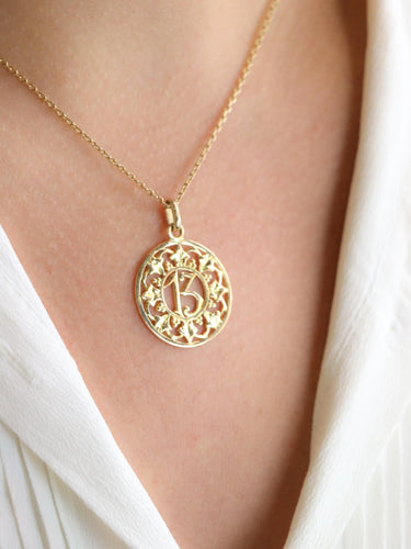 Vedhæng 13 gult guld 