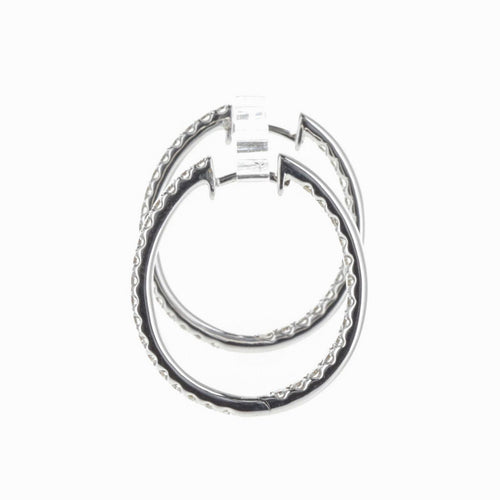 Boucles d'oreilles Boucles d'Oreilles Créoles Or Blanc et Diamants 58 Facettes 2.18048