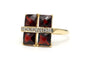 Bague 55 Bague contemporaine or jaune sertie de grenats et de diamants (+-0.035ct) 58 Facettes 22979