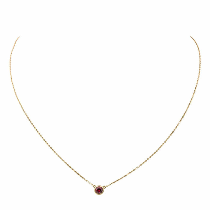 Pendentif Tiffany & Co Collier Solitaire Color by the Yard Or jaune Rubis 58 Facettes 3298648CN