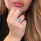 Bague 55 Solitaire or blanc aigue-marine et diamants 58 Facettes 81-GS33773-5