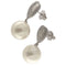Boucles d'oreilles Boucles d'oreilles pendantes en or blanc avec diamants et perles, diamètre 14 mm 58 Facettes G3804