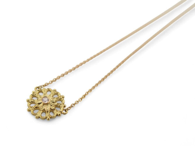 Collier collier ILIAS LALAOUNIS rosette 526005 diamants 0.02ct en or jaune 18k 58 Facettes 270148