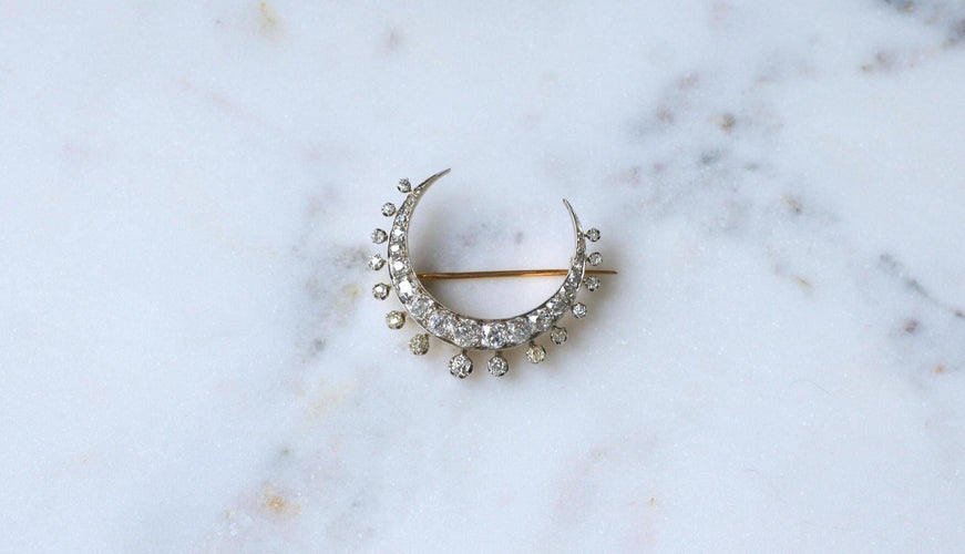 Broche Broche Napoléon III or rose et diamants 58 Facettes