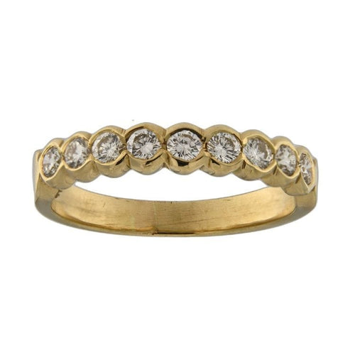 Bague 59 Bague en or jaune sertie de diamants taille brillant de 0,68 ct 58 Facettes G3853