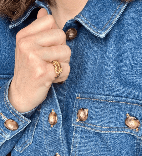 Bague 50 Hermès - Bague Vintage Audierne Or Jaune 58 Facettes REF2509CF-276