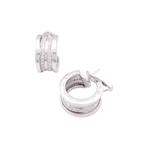 Créoles Bulagri "B.Zero1" or blanc, diamants. 58 Facettes 34175