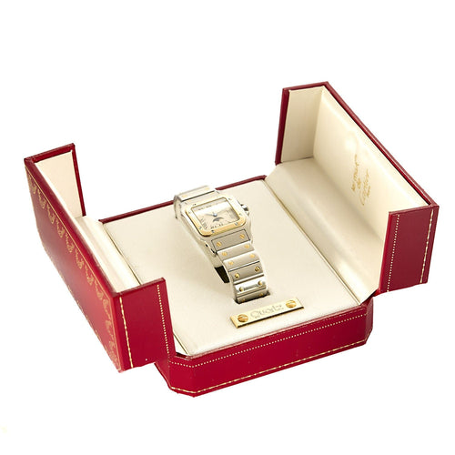 Montre Cartier Santos Galbée Phase de Lune Grand Modèle Or Jaune 18K et Acier