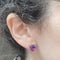 Cushion-cut amethyst earrings in 18k rose gold and diamonds 