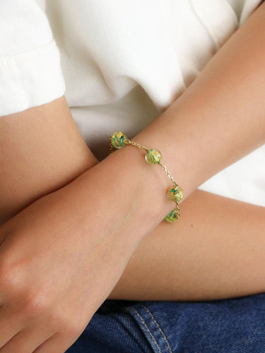 Collier Bracelet chaine or jaune perles de Murano 58 Facettes 1CA0000004/1