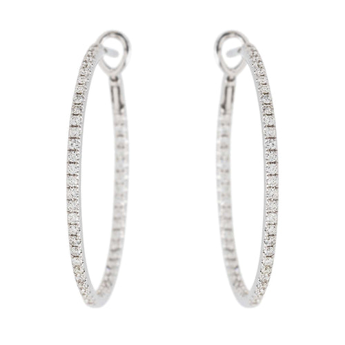 Boucles d'oreilles Boucles d'oreilles Créoles Or blanc Diamant 58 Facettes 3853169RV