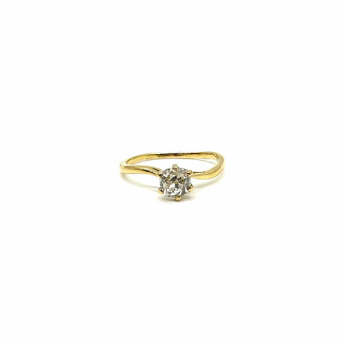 Bague 60 Solitaire or jaune et diamant 58 Facettes Z15B51303