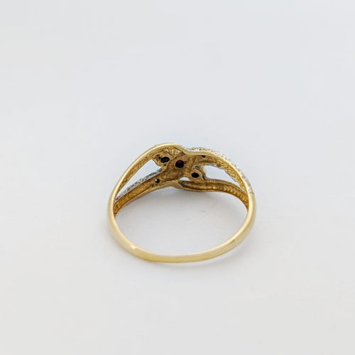 Bague 53 Bague or jaune diamants et rubis 58 Facettes 32235