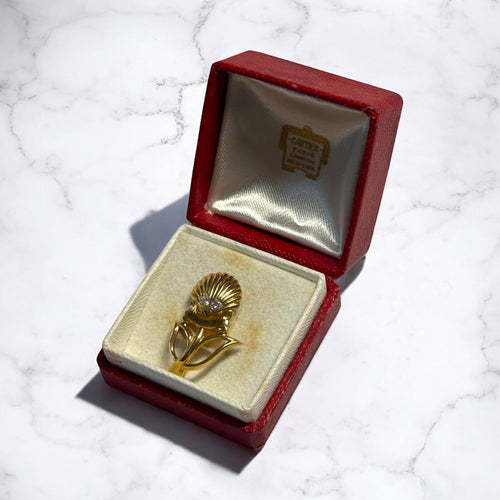 Broche Broche commémorative pour Shell or jaune 58 Facettes