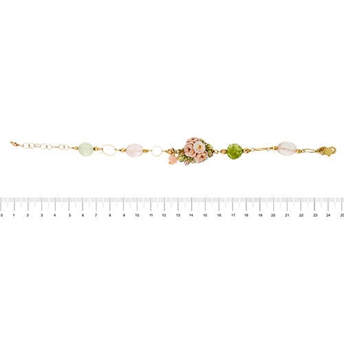 Bracelet Bracelet avec fleur en émail et pierres précieuses 58 Facettes 36316