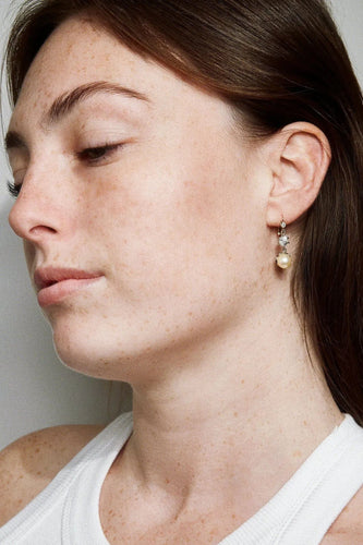 Boucles d'oreilles Dormeuses Art Deco or, perles, et diamants 58 Facettes