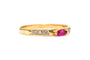 Bague 56 Bague contemporaine or jaune, rubis et diamants taille brillant 58 Facettes 22752