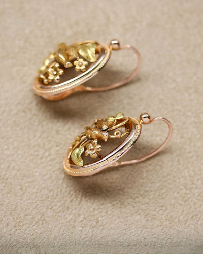 Par av Sovende øreringer Gammel stor modell i roségull