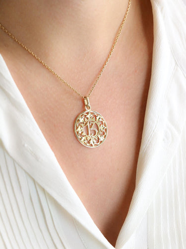 Vedhæng 13 gult guld 