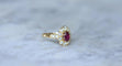 Bague 59 Bague Marguerite Ovale Rubis et Diamants 58 Facettes