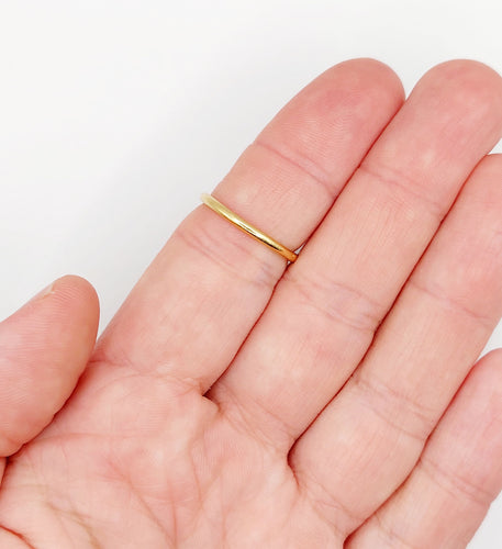 Bague 56 Bague jonc Alliance antique or jaune 18k stacker (circa 1929) 58 Facettes A06009