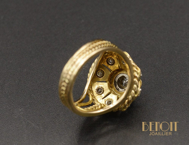 Bague Bague Dôme Fleur Diamants 58 Facettes A10516