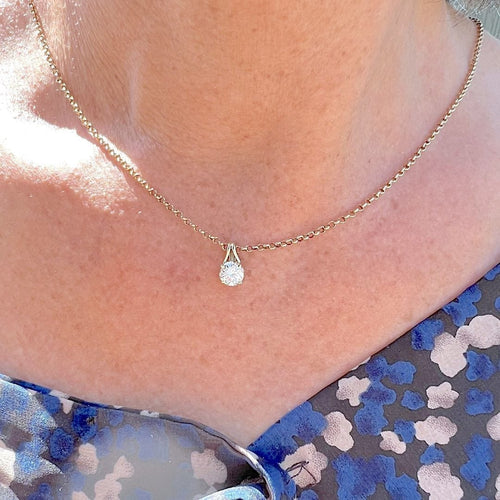 Pendentif Pendentif diamant en solitaire or jaune 58 Facettes AA 1738