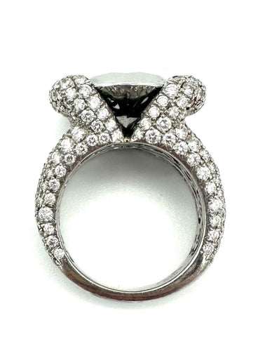 Bague 52 CHOPARD. Bague "Joaillerie" en or blanc 18K, diamants et chrome 58 Facettes