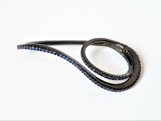 Bague 48 Etername Bague Entrelacs Or noir Saphir 58 Facettes 06230CD