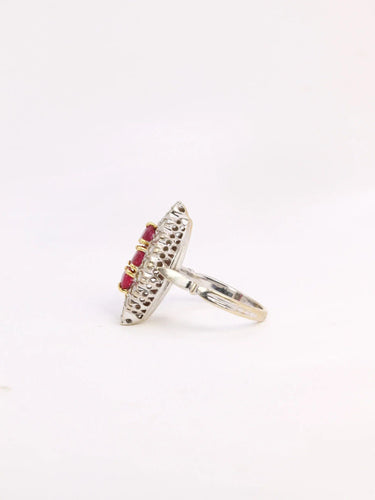 Bague 48 Bague marquise vintage rubis et diamants 58 Facettes J317