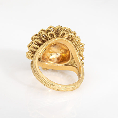 Bague 49.5 Bague vintage en or jaune 18 carats avec diamants et rubis, style années 60 58 Facettes G13995