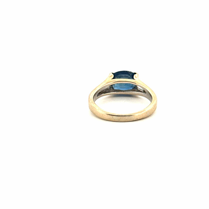 Bague 53 Solitaire or blanc saphir 58 Facettes 79-GS35040-3