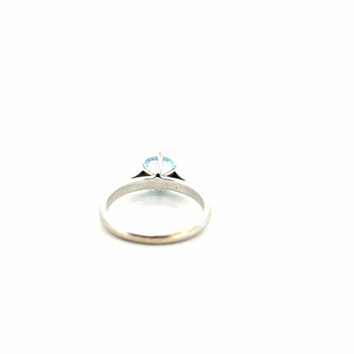 Bague 52 Solitaire Or Blanc Aigue Marine 58 Facettes 94-GS35473-4