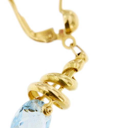 Boucles d'oreilles Boucles d'oreilles pendantes en or jaune avec topazes 58 Facettes 36558