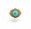 Bague 55 Bague ancienne en or jaune et turquoises 58 Facettes