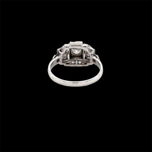 Bague 54 Art Deco Diamond Plaque Filigree Engagement Ring 58 Facettes